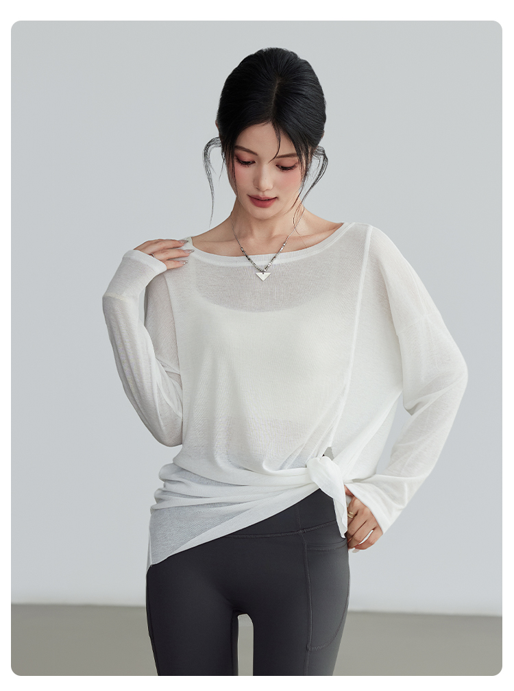 This autumn and winter fitness training suit for sports ladies is a high-end yoga base layer shirt that can be worn as an outer garment to display props pic 18