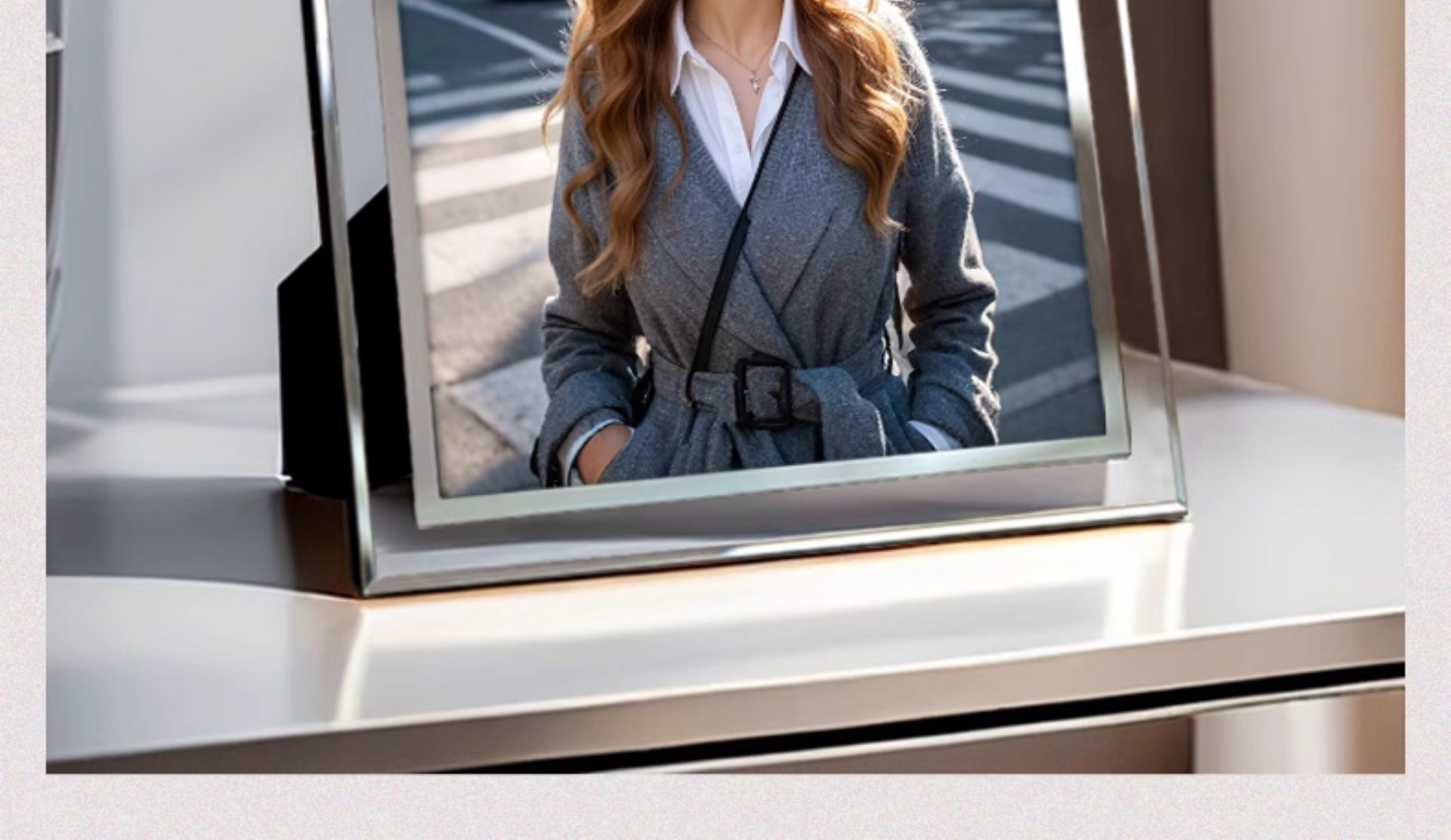 哇噢定制水晶相框摆台高级感相框做成空框加打印相片定制diy678寸详情5