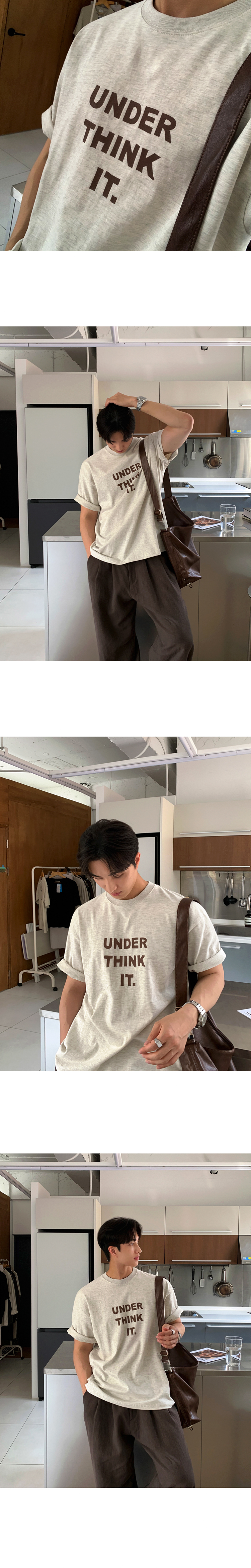 MYQ高级感字母印花T恤男士夏季宽松圆领短袖韩系通勤风半袖上衣 pic 8