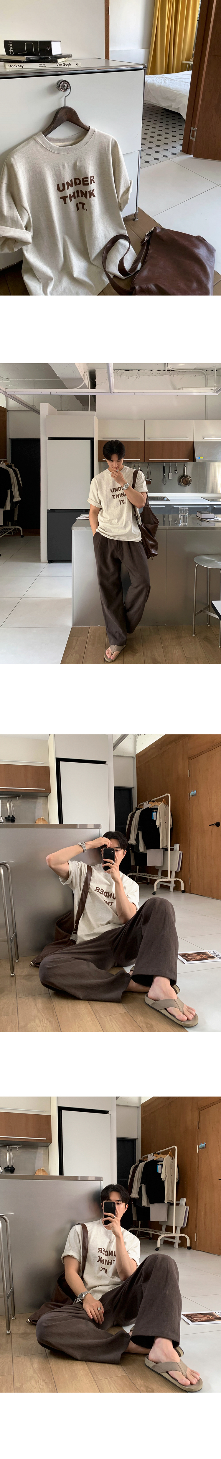 MYQ高级感字母印花T恤男士夏季宽松圆领短袖韩系通勤风半袖上衣 pic 5