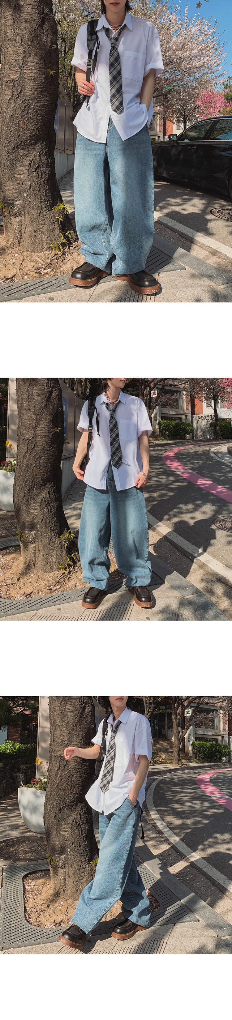 MYQ学院风短袖衬衫男夏季宽松休闲纯色衬衣韩系通勤DK制服内搭详情13