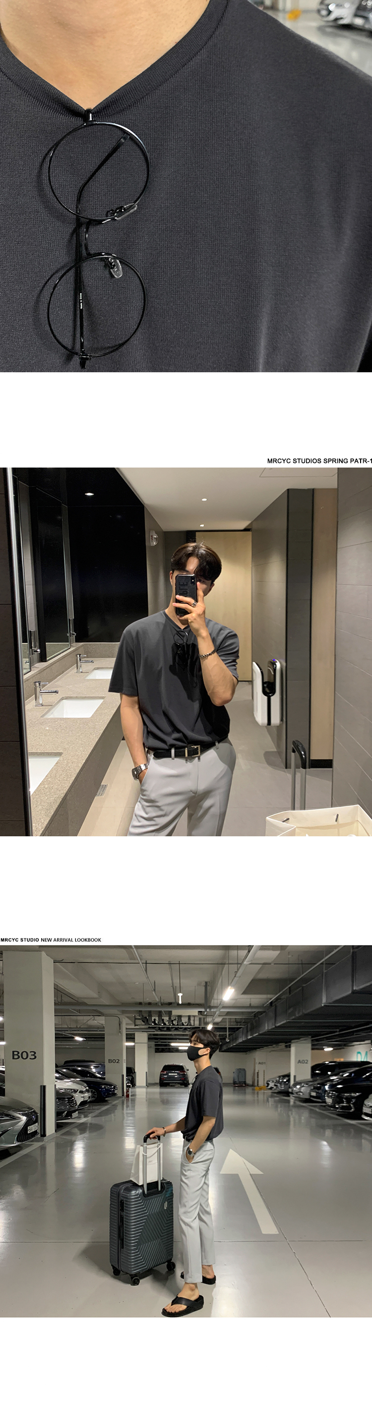 MYQ短袖T恤男士夏季宽松韩版潮流高级感纯棉百搭五分袖纯色体恤详情7