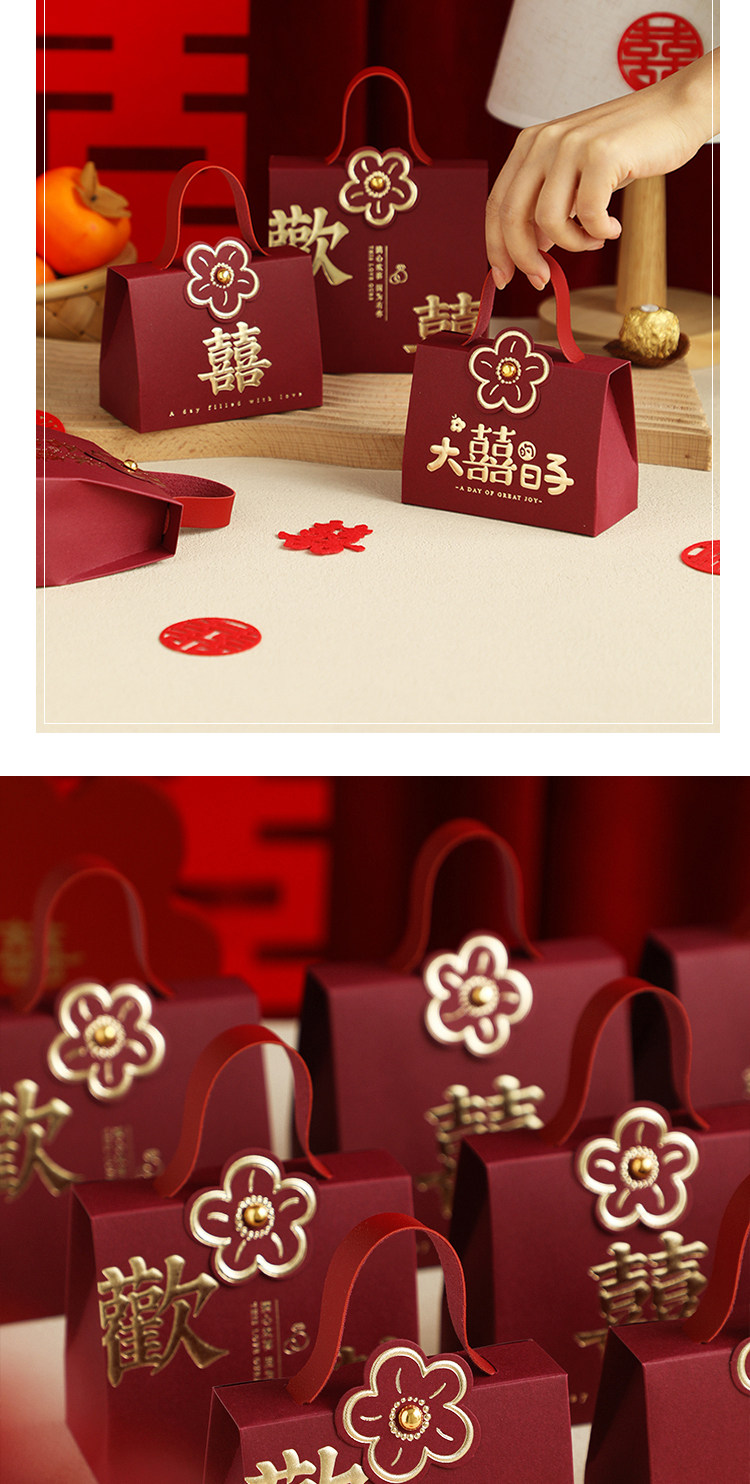 喜糖盒子2025新款糖盒结婚喜糖袋子大号婚礼糖果空礼盒批发高级感详情4