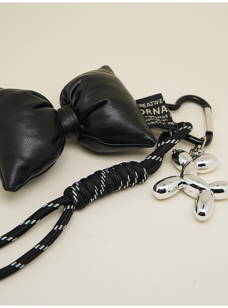 Marchimarli小众时尚海绵大蝴蝶结编织绳混合钥匙炼串Miu包挂详情4