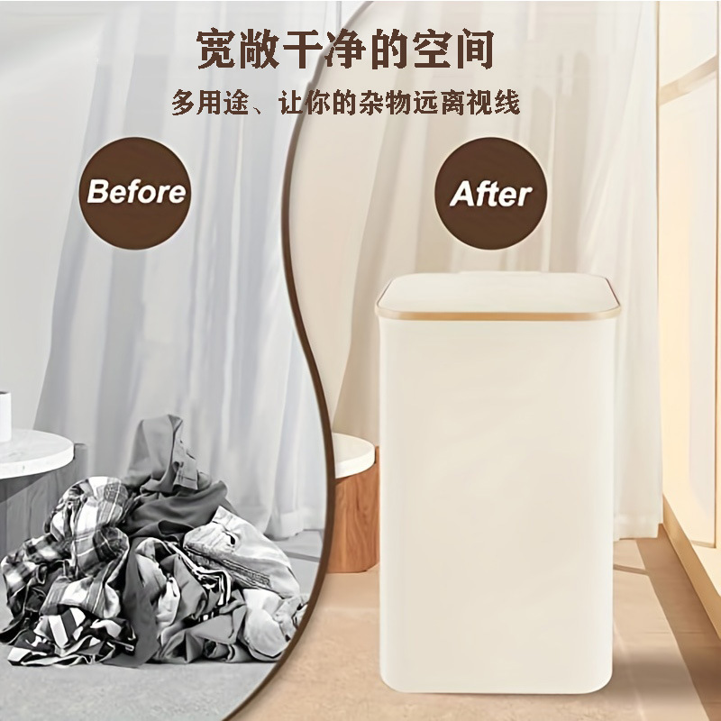 日式卧室化妆室脏衣篮含内袋可折叠脏衣篓脏衣物收纳筐布艺超大号详情6
