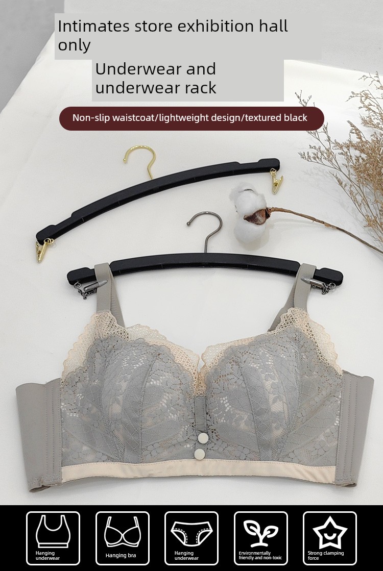 内衣店特别模彷实木黑色内衣夹服装商店展示塑料内衣夹胸罩夹详情3