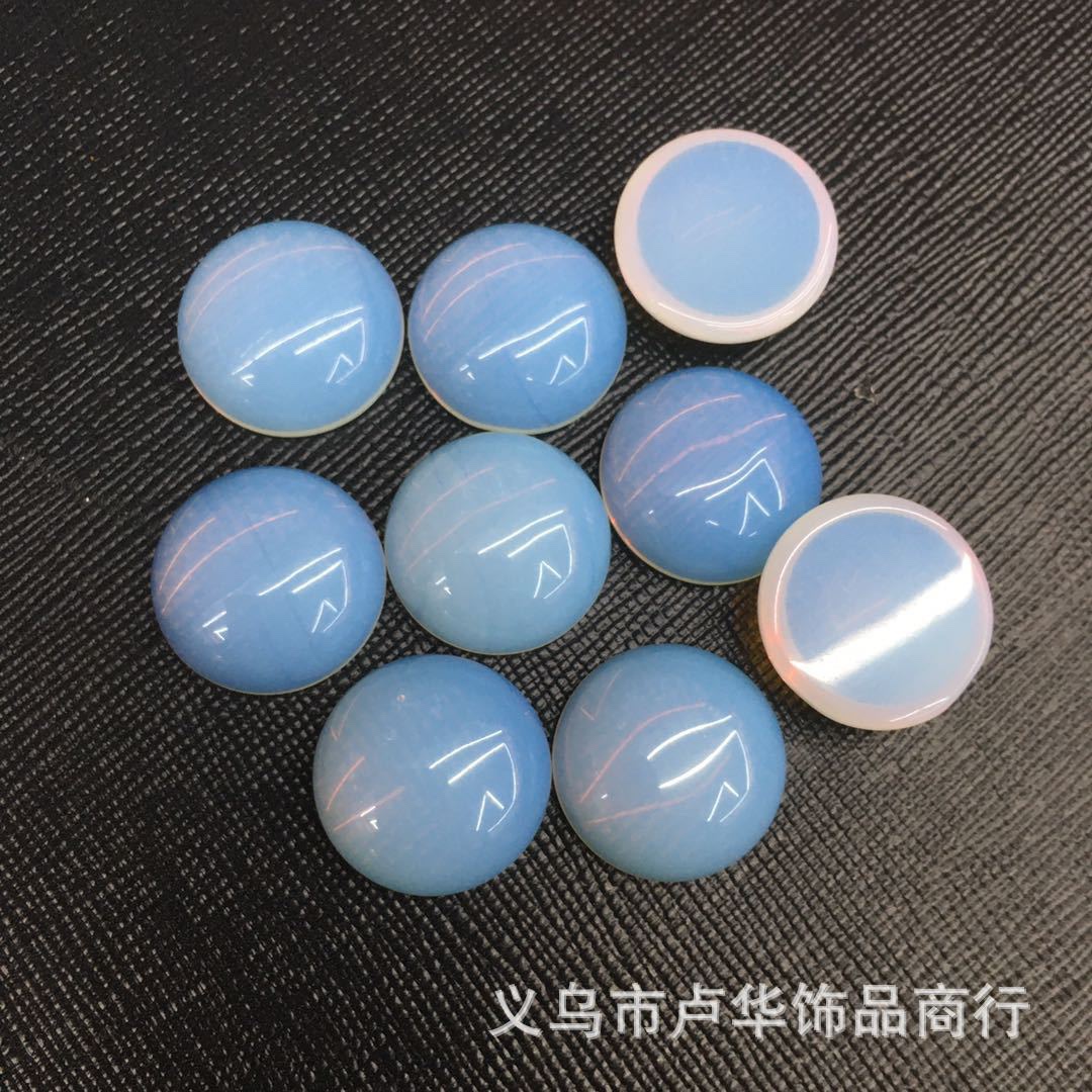 Cross-border direct sales of opal round ring face, European and American fashionable agate rough stone semi-precious stone jewelry accessories wholesale
