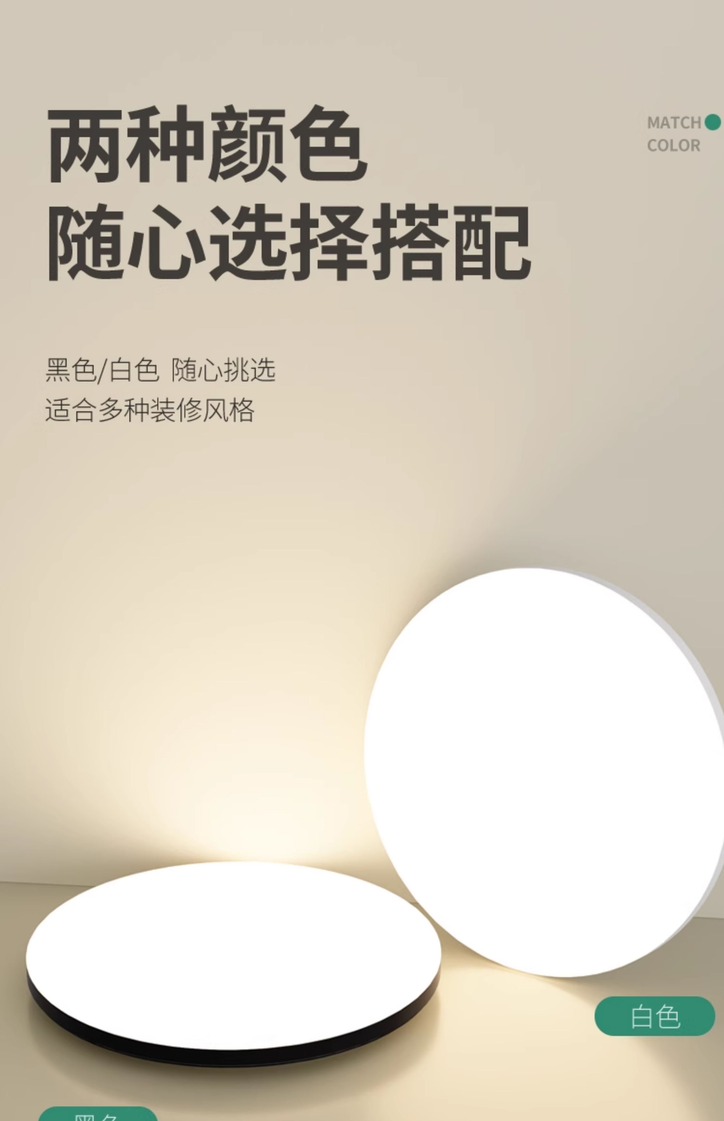 全光谱led三防吸顶灯超薄圆形卫生间浴室阳台卧室厨卫灯过道走廊详情8