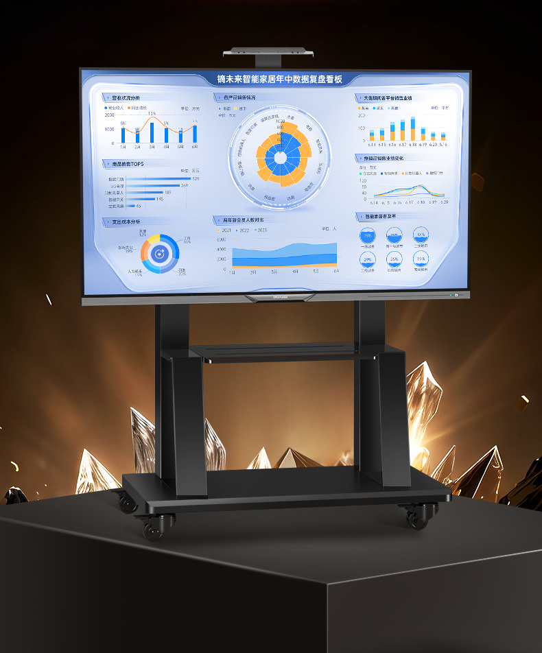 可移动电视机落地支架教学直播会议一体机移动型推车通用小米海信详情2