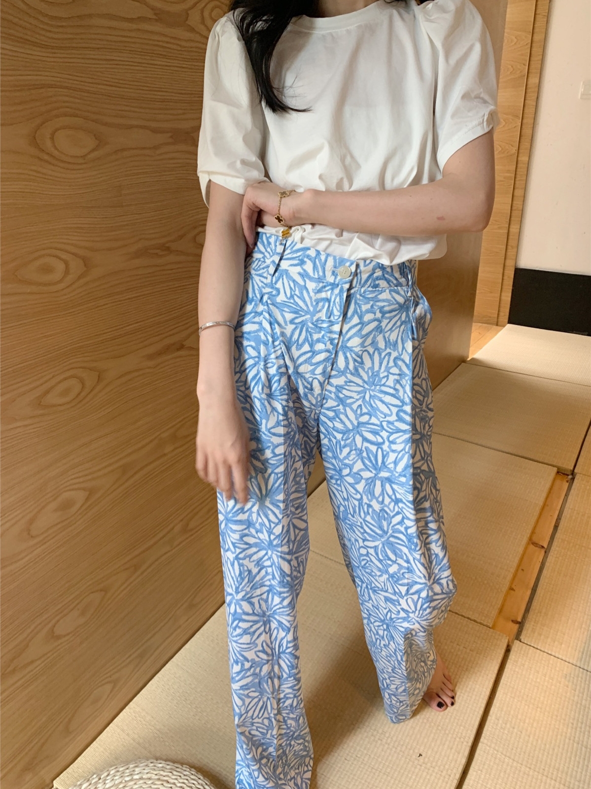 Wide-leg pants for women with high waists and a sense of dryness, a new summer style of thin ice silk chiffon straight-leg slimming casual long pants, floor-length pants Specification image