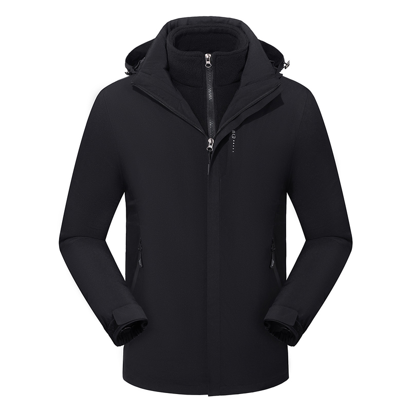 Work clothes, windbreaker, men's and women's three-in-one two-piece set, detachable, autumn and winter fleece and thickened coat, mountaineering suit