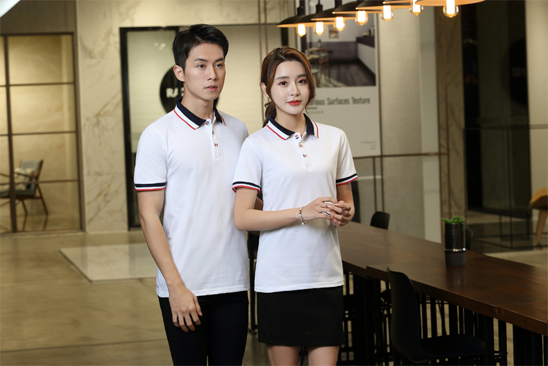 Haoen shirt Hotel restaurant work uniform short-sleeved, catering snacks, milk tea, barbecue, spicy skewers, hot pot restaurant T-shirt details Picture