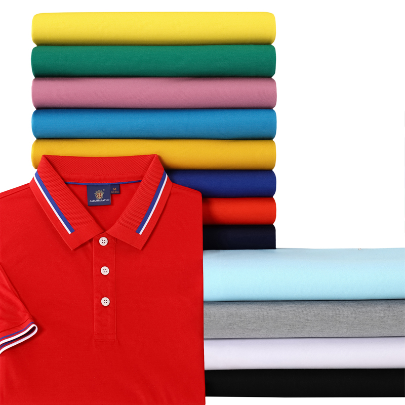 工作服定制diy工作服短袖翻领工作服刺绣印logo定做广告文化服