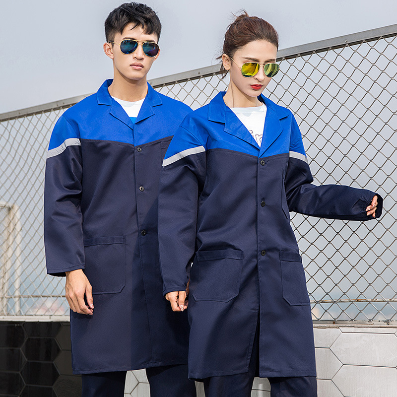 Red Blue Lab Coat Work Clothes Labor Protection Clothing Factory Workshop Engineering Work Coat Men And Women Wear Resistant Electric Welding Auto Repair full figure