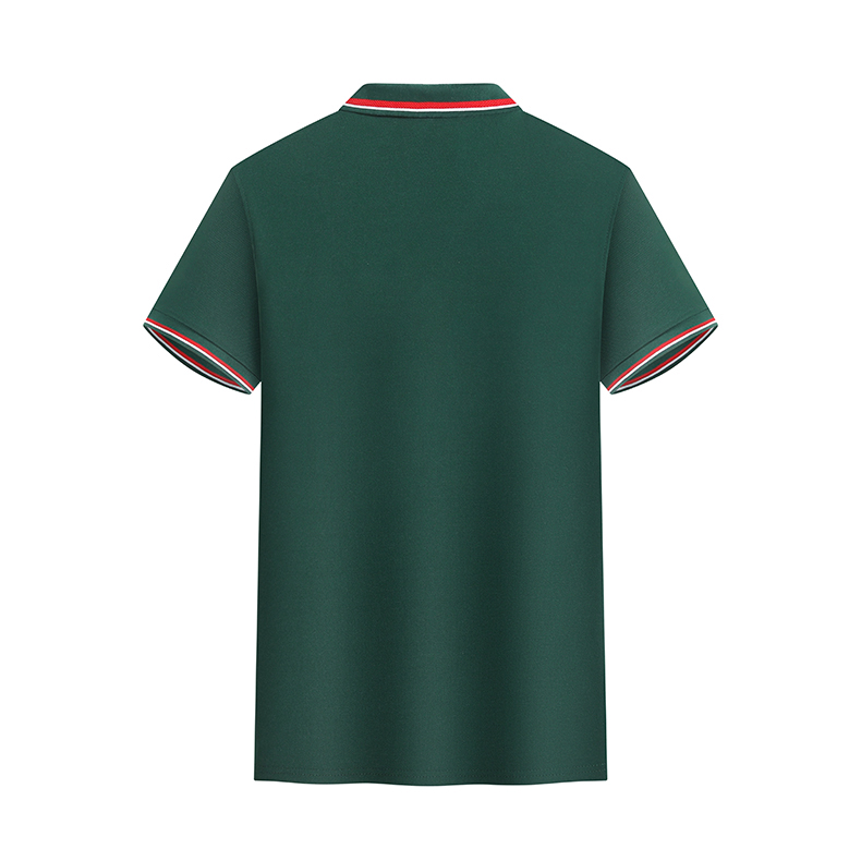 Solid-color cotton lapel short-sleeved men's and women's white work clothes, cultural shirts, printed advertising shirts, logo embroidery customization details Picture