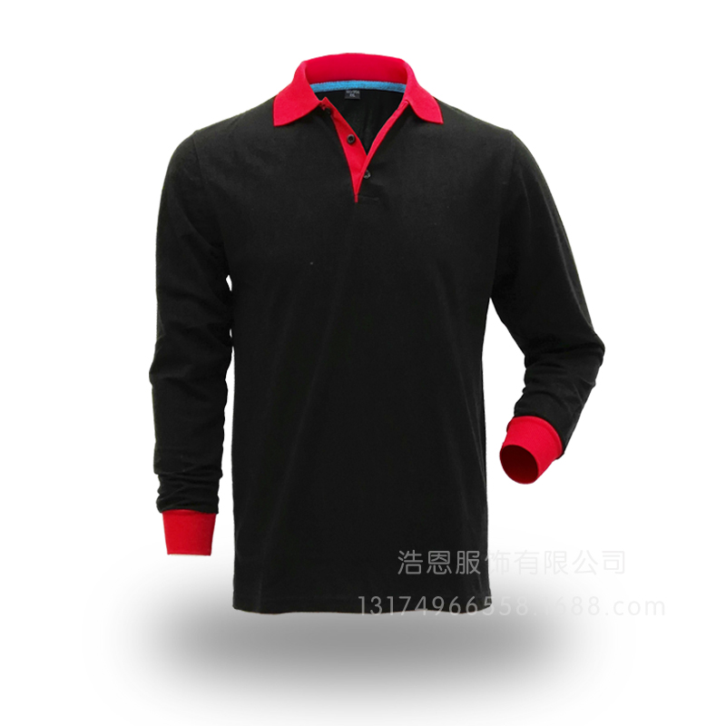 Color Matching Collar Long Sleeve Lapel Advertising Shirt Group Clothing Custom Printed Olgo Specification drawing