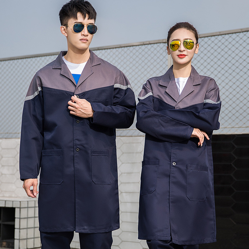 Red Blue Lab Coat Work Clothes Labor Protection Clothing Factory Workshop Engineering Work Coat Men And Women Wear Resistant Electric Welding Auto Repair details Picture