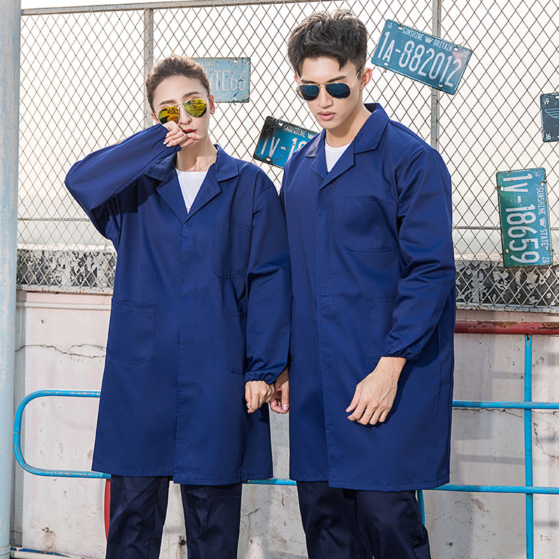 Red Blue Lab Coat Work Clothes Labor Protection Clothing Factory Workshop Engineering Work Coat Men And Women Wear Resistant Electric Welding Auto Repair Specification drawing