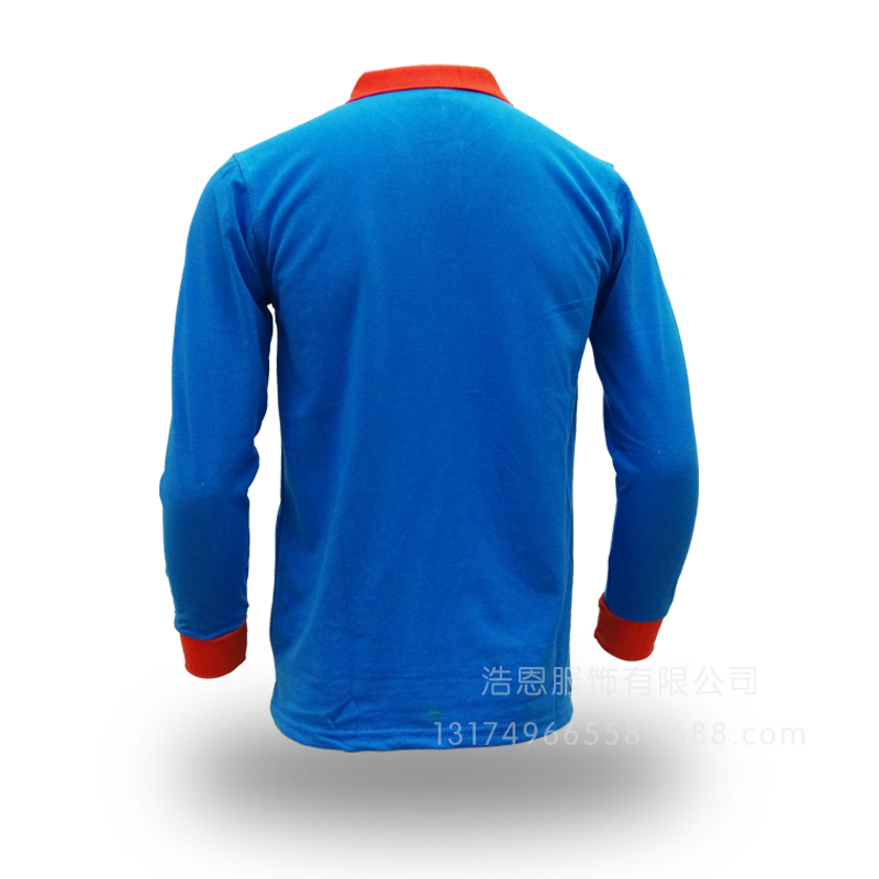 Color Matching Collar Long Sleeve Lapel Advertising Shirt Group Clothing Custom Printed Olgo details Picture