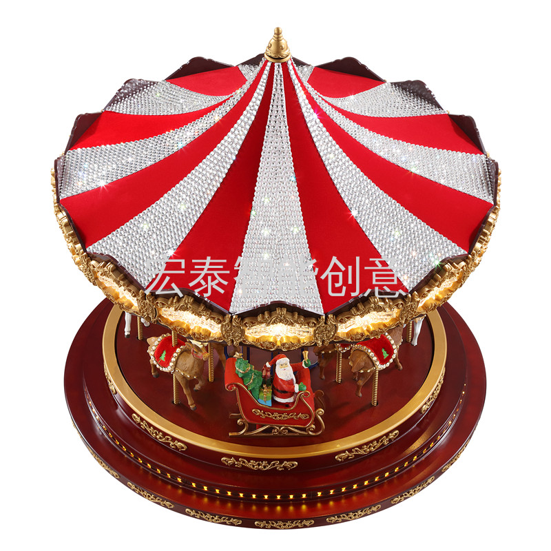 Big Ride Horse Carousel Christmas Supplies Christmas Decorations Christmas Gifts Christmas Decorations Christmas Music Box Item Picture