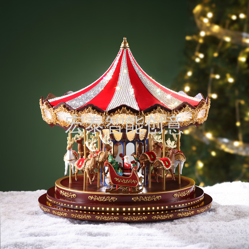 Big Ride Horse Carousel Christmas Supplies Christmas Decorations Christmas Gifts Christmas Decorations Christmas Music Box details Picture