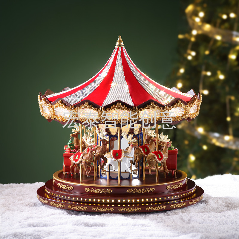 Big Ride Horse Carousel Christmas Supplies Christmas Decorations Christmas Gifts Christmas Decorations Christmas Music Box Specification drawing
