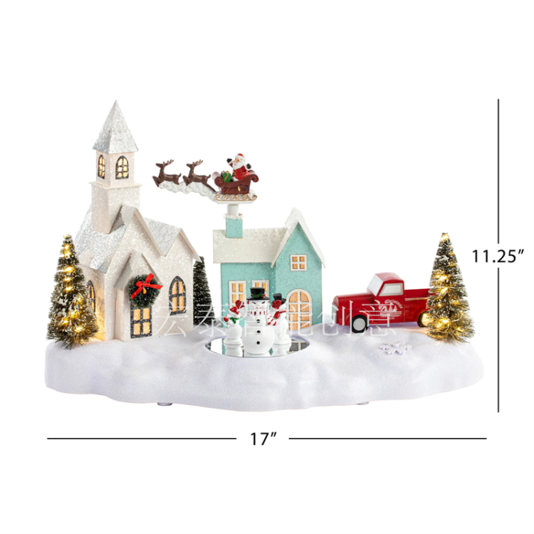 Paper house ornaments Christmas gifts Christmas decorations Santa Claus Christmas toys Christmas ornaments music box details Picture