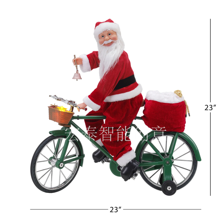 Santa Riding Bicycle Christmas Supplies Christmas Ornaments Christmas Ornaments Christmas Music Box Electric Christmas Gifts Children's Toys Application Scenario