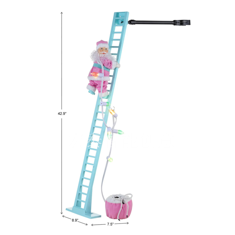 Pink ladder Christmas toys Christmas ornaments Christmas gifts Christmas ornaments Christmas music box Electric Christmas gifts Children's toys Specification drawing
