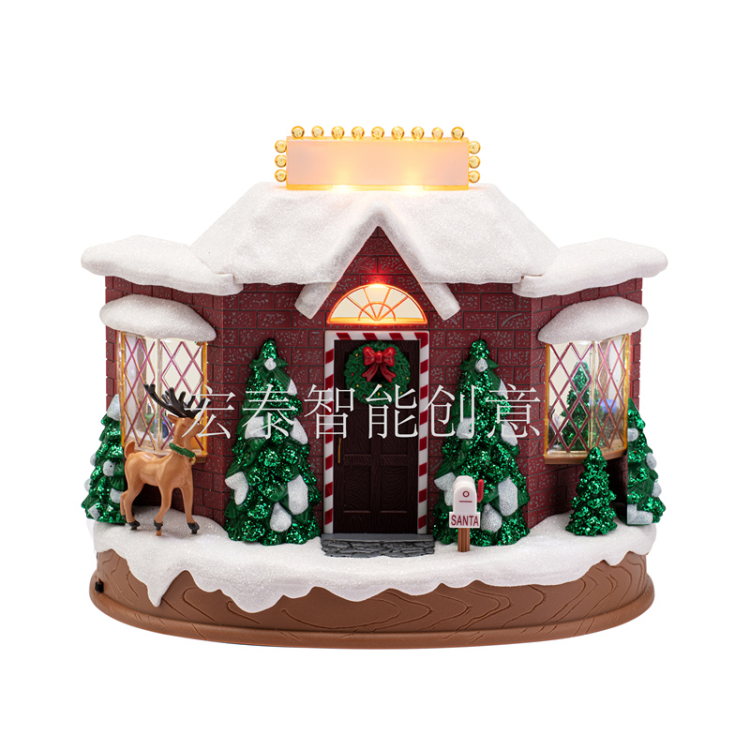 Two-Sided House Christmas Carousel Ornaments Christmas Gifts Christmas Decorations Christmas Music Box Christmas Ornaments details Picture