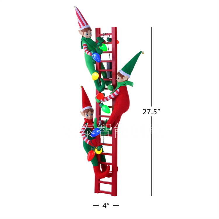 Ladder Elf Christmas Decorations Christmas gifts Christmas decorations Santa Claus Christmas toys Christmas pendants Electric Christmas gifts Children's toys Specification drawing