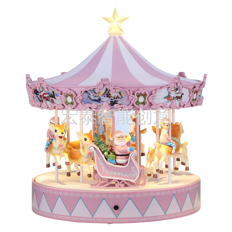 Traditional Fun Horse Pink Christmas Supplies Display Christmas Gifts Christmas Crafts Christmas Music Box