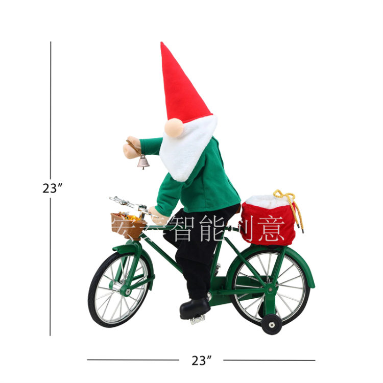 Santa Riding Bicycle Christmas Supplies Christmas Ornaments Christmas Gifts Christmas Decorations Christmas Music Box Children's Toys Electric Christmas Gifts Specification drawing