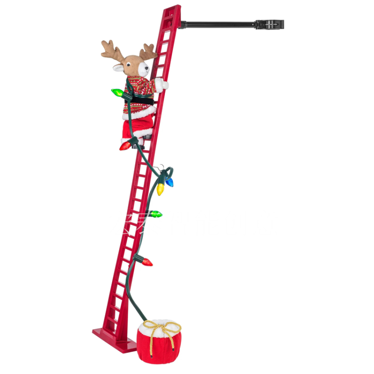 Ladder Santa Claus Christmas supplies Christmas ornaments Christmas gifts Christmas decorations Christmas music box electric children's toys Specification drawing