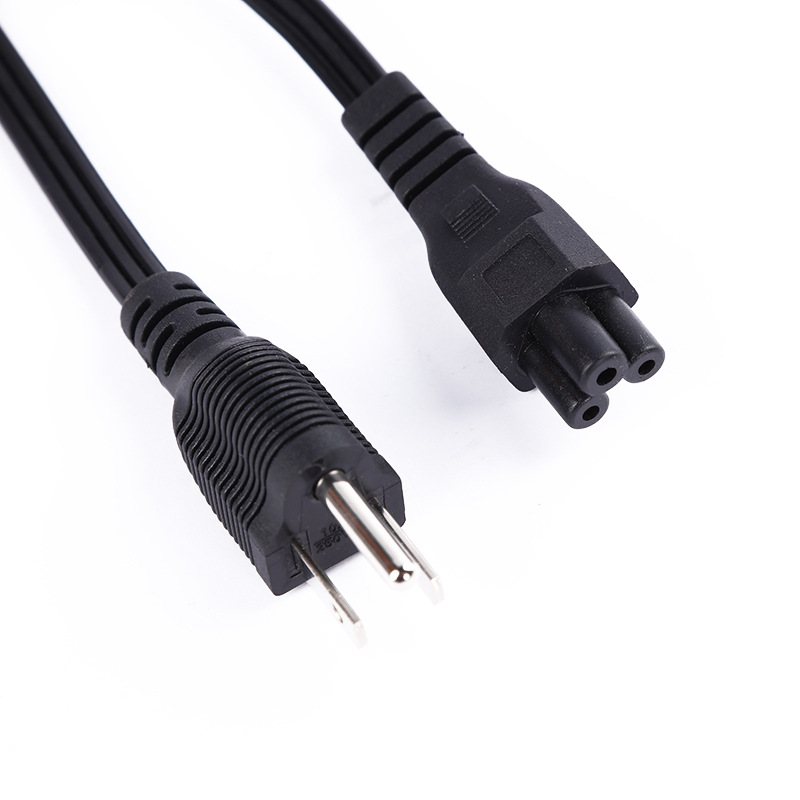Factory wholesale American standard plum blossom tail power cords, American standard power cords, three rows of flat wires, 1.5 meters, American standard plum blossom interfaces details Picture