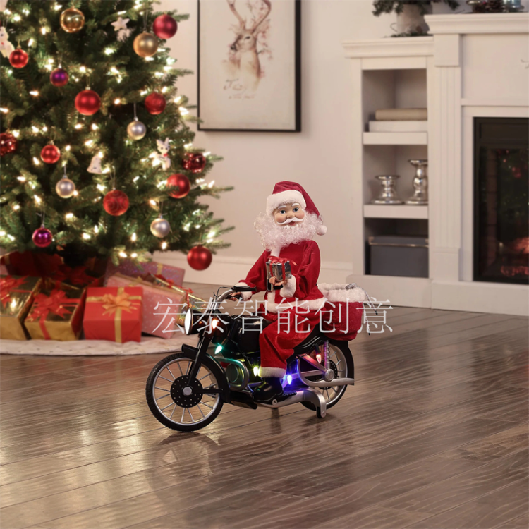 Santa Claus Christmas Supplies Christmas Motorcycle Husband Christmas Display Christmas Gifts Christmas Decorations Electric Christmas Gifts Children's Toys