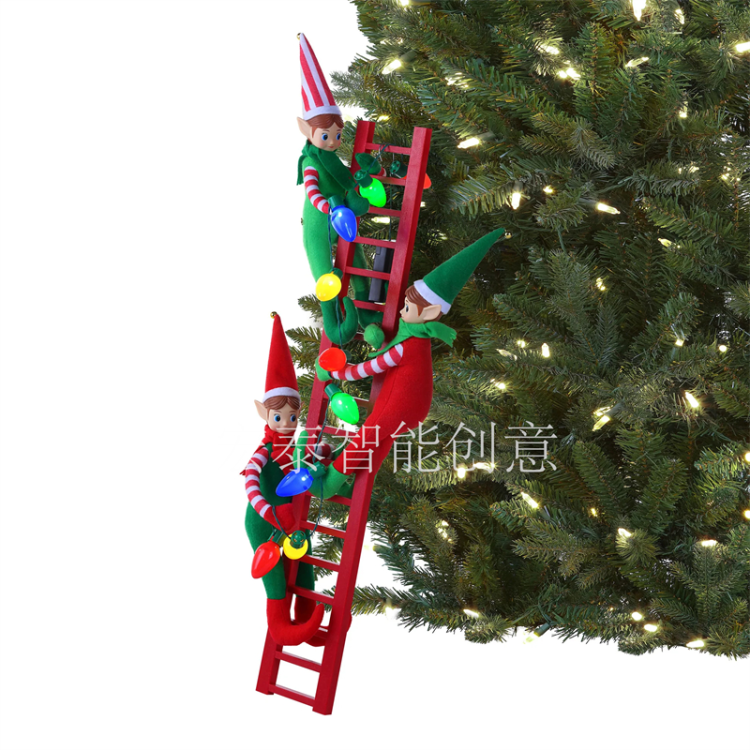 Ladder Elf Christmas Decorations Christmas gifts Christmas decorations Santa Claus Christmas toys Christmas pendants Electric Christmas gifts Children's toys full figure