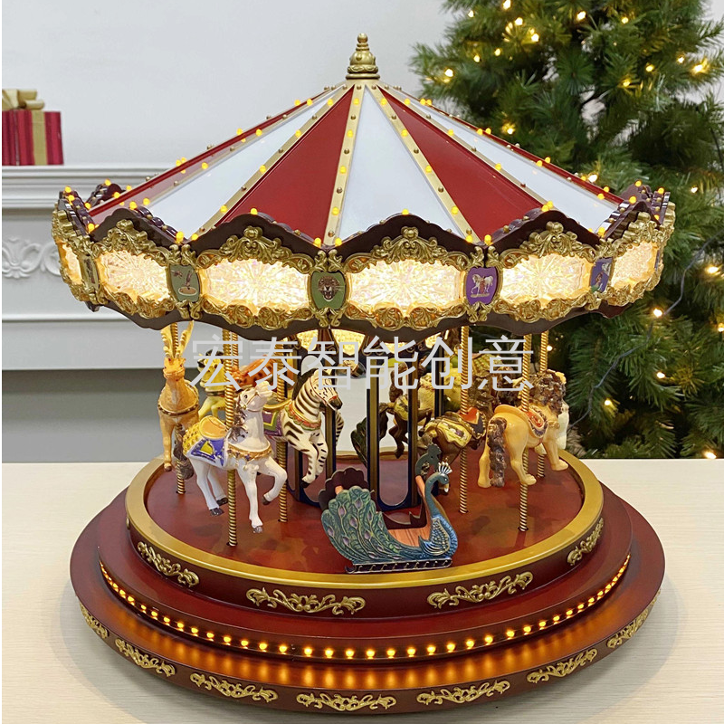 Big Ride Horse Carousel Christmas Supplies Christmas Ornaments Christmas Ornaments Christmas Whirling Music Box details Picture