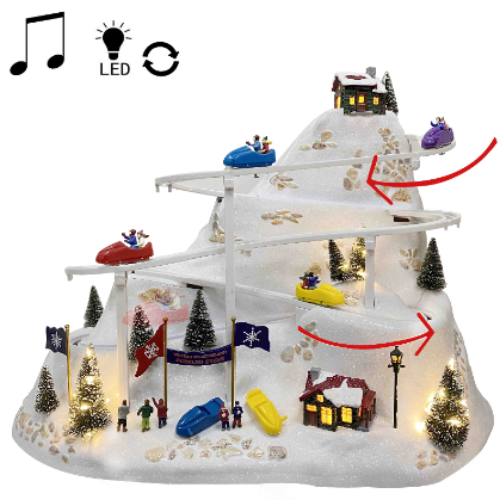 Cable car Snow Mountain Christmas supplies Christmas runway Christmas decorations Christmas gifts Christmas decorations Christmas music box full figure
