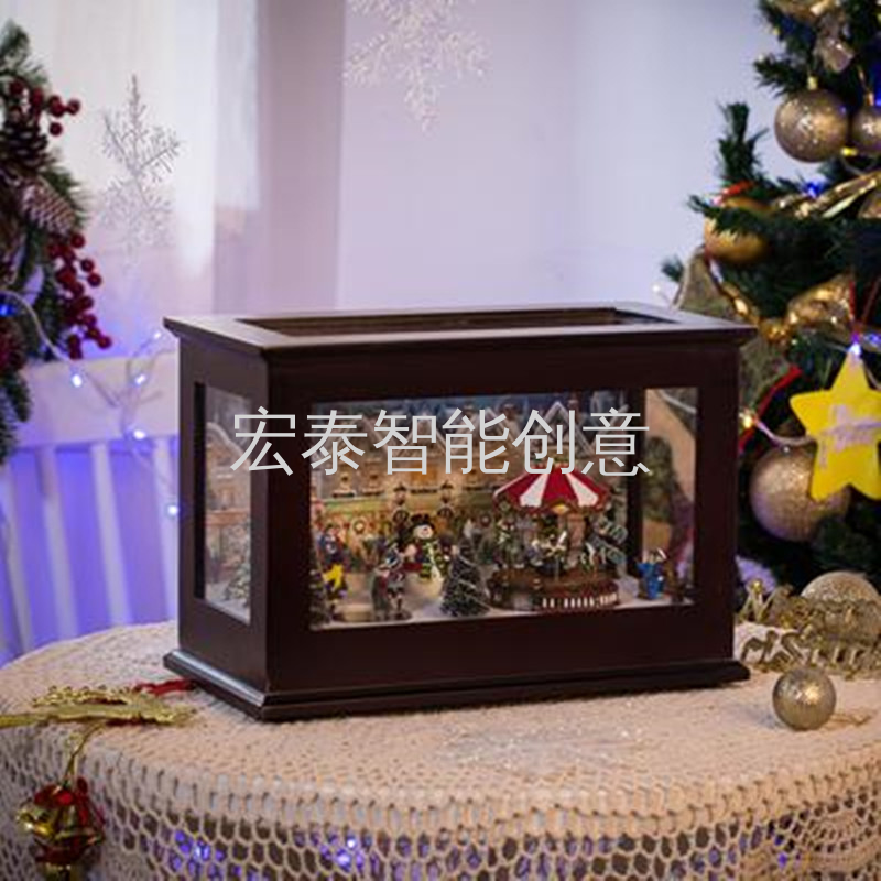 Rectangular Music Box Christmas Supplies Christmas Decorations Christmas Gifts Christmas Decorations Music Box Christmas Crafts