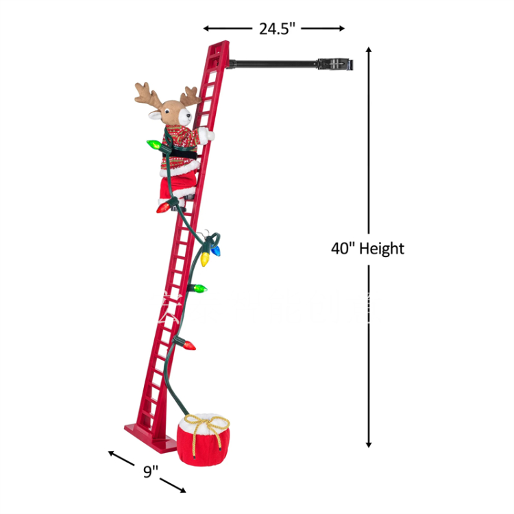 Ladder Santa Claus Christmas supplies Christmas ornaments Christmas gifts Christmas decorations Christmas music box electric children's toys details Picture