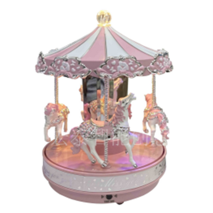 Traditional amusement horse pink Christmas supplies, Christmas ornaments, Christmas gifts, Christmas handicrafts, Christmas music boxes