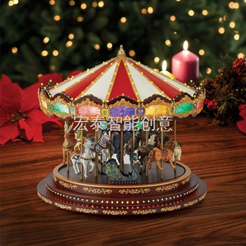 Big Ride Horse Carousel Christmas Supplies Christmas Ornaments Christmas Ornaments Christmas Whirling Music Box Specification drawing