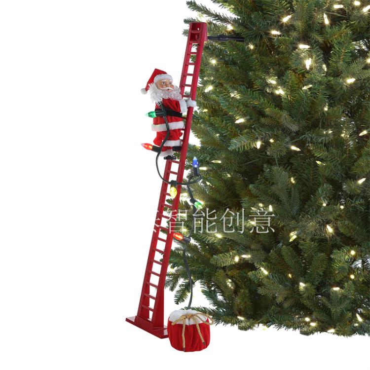 Ladder Santa Claus Christmas Supplies Christmas Ornaments Christmas Gifts Christmas Decorations Christmas Music Box Electric Christmas Gifts Children's Toys Electric Santa Claus Specification drawing