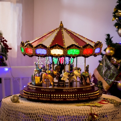 Big Ride Horse Carousel Christmas Supplies Christmas Ornaments Christmas Ornaments Christmas Whirling Music Box Application Scenario