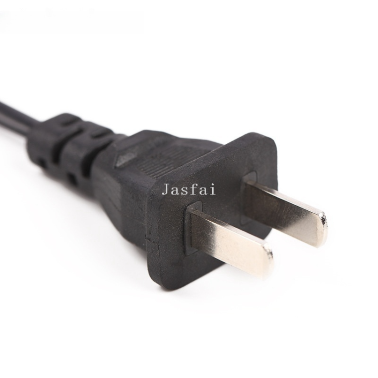 Factory wholesale 1.5-meter 2-flat plug 8-tail power cord two-hole power adapter 2*0.75 US standard two-plug details Picture