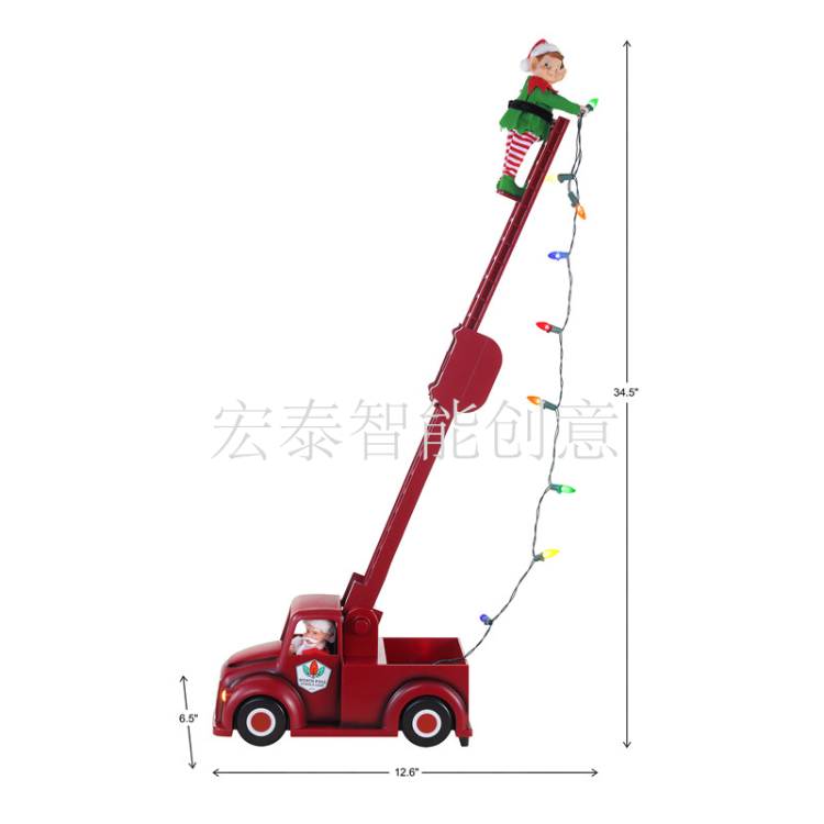 Christmas Supplies Christmas Fire Engineering Truck Decoration Christmas Gifts Christmas Decorations Christmas Music Box Electric Christmas Gifts Children's Toys Specification drawing