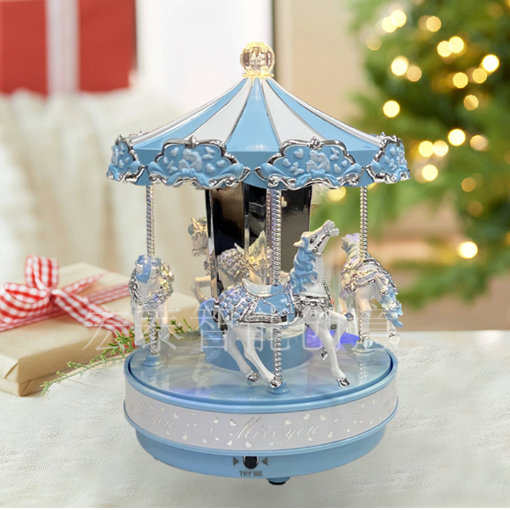 Traditional amusement horse pink Christmas supplies, Christmas ornaments, Christmas gifts, Christmas handicrafts, Christmas music boxes