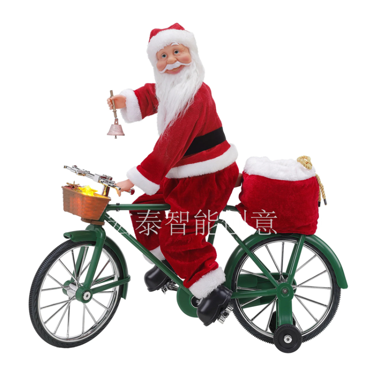 Santa Riding Bicycle Christmas Supplies Christmas Ornaments Christmas Ornaments Christmas Music Box Electric Christmas Gifts Children's Toys Specification drawing