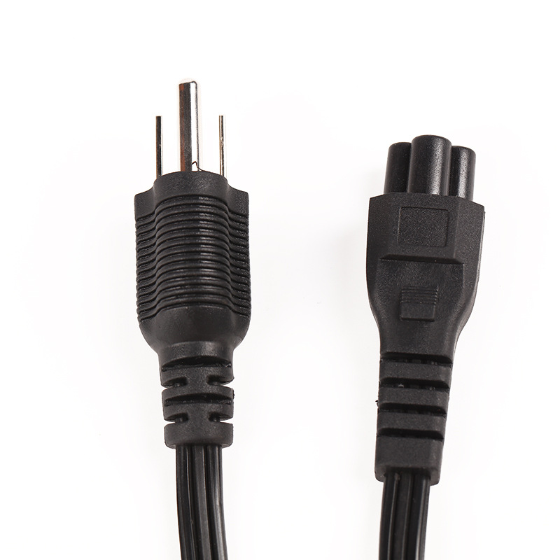Factory wholesale American standard plum blossom tail power cords, American standard power cords, three rows of flat wires, 1.5 meters, American standard plum blossom interfaces Specification image